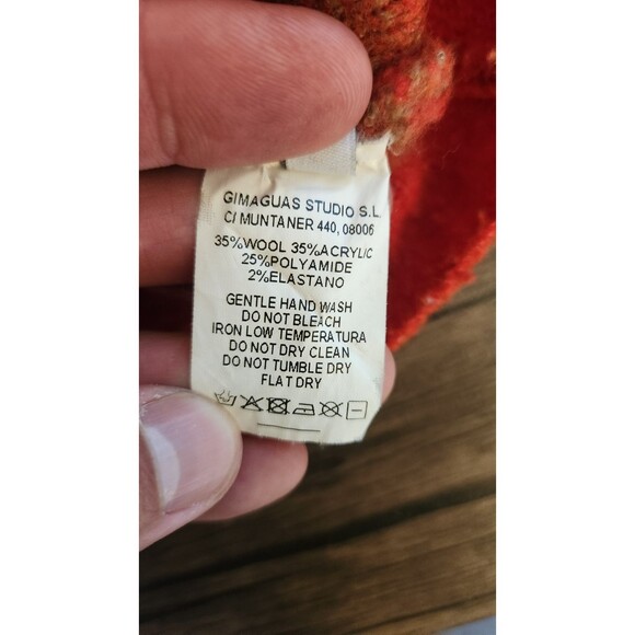 Gimaguas Womens Sweater Medium Orange/Brown Paisley‎ Print Wool Blend 70's Retro - Picture 6 of 10